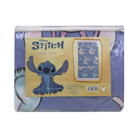 Colcha Infantil Stitch 1 Plaza 100% Microfibra VIOLETA