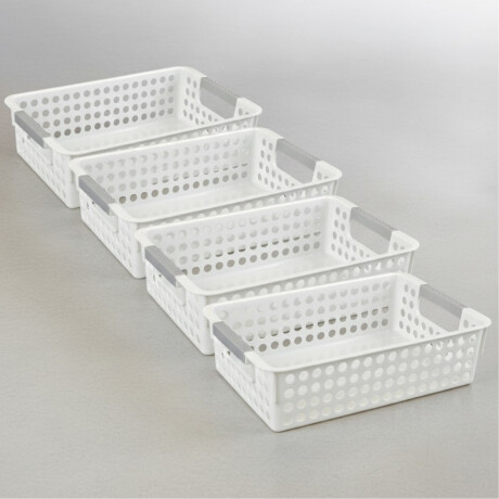 Set x4 Cesto Calado S 18 X 27 X 8 cm BLANCO