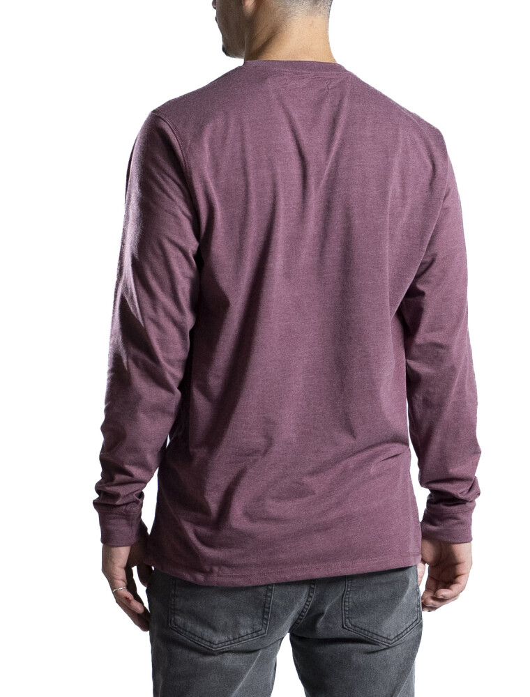 Remera Manga Larga Algodón Bordo Melange