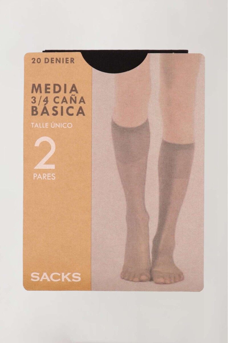 Pack x 2 pares medias 3/4 de lycra para pantalôn - Negro 