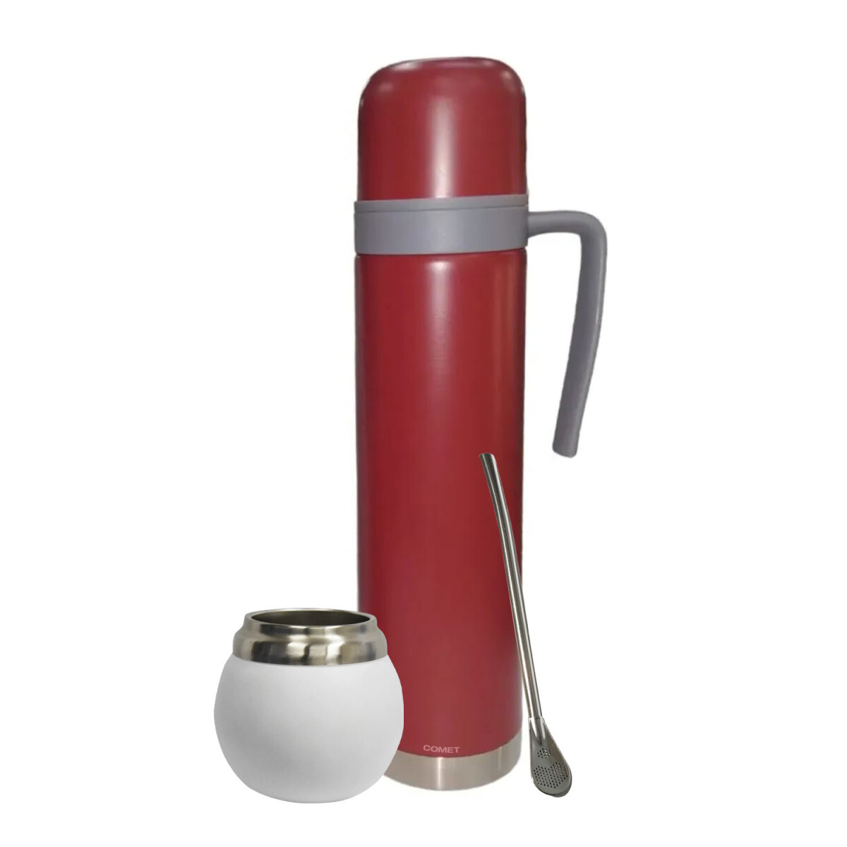 Set Ac.Inox Termo 750ml +mate lavable 120ml +bombilla regalo - Blanco 