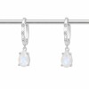 Caravanas aros Lagrima-Plata rodinada -Piedra Luna-CA8495 conpiedra