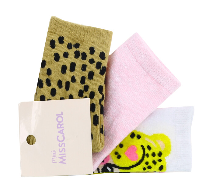 MEDIA LEOPARD PACK X3 Yellow/Pink/White