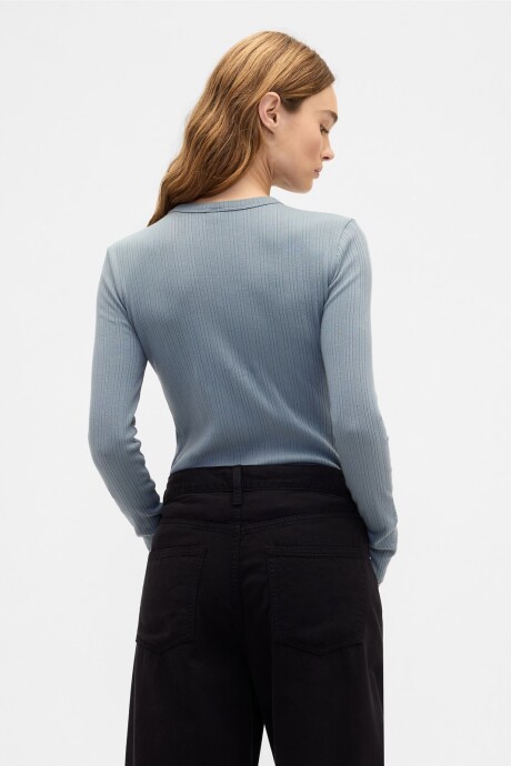 Remera Rib Mujer Grey Slate