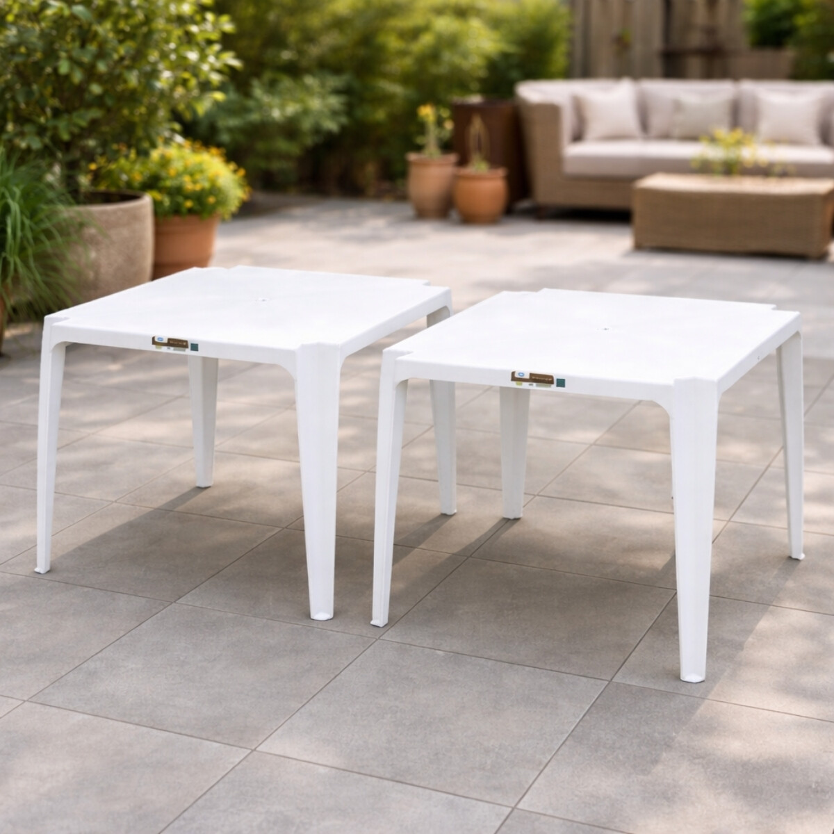 Set x2 Mesa cuadrada 70 x 70 cm Bela Vista - Blanca 
