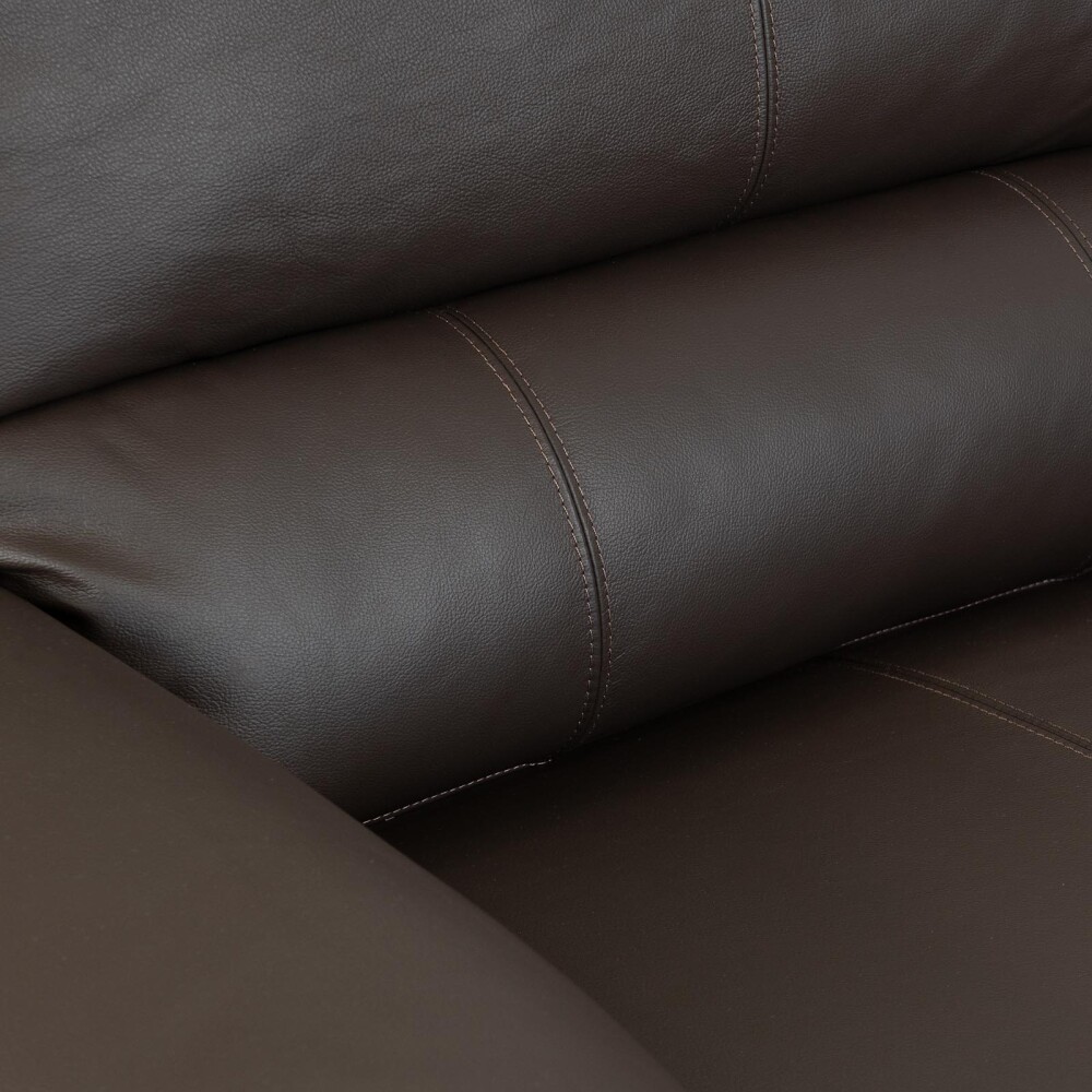 SOFA 3 CUERPOS CUERO-100-NATURAL MARRON VENECIA CHOC.