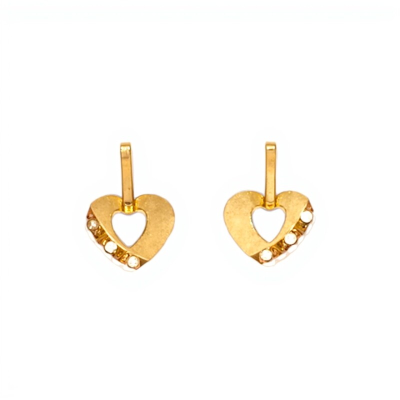 Caravanas Corazón de oro- Oro bajo - Zirconia- CA8051 conpiedra