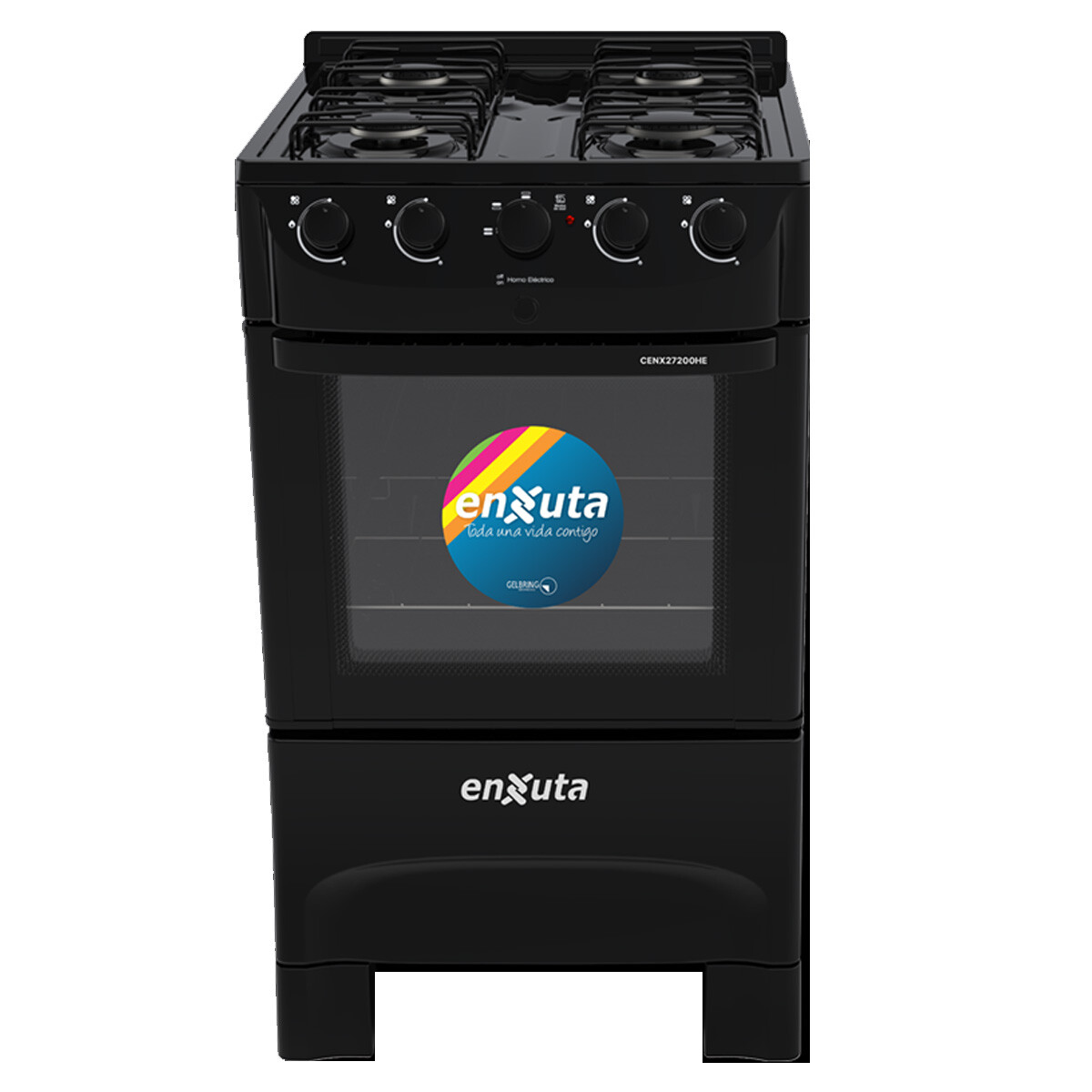 COCINA COMBINADA 4 HORNALLAS NEGRA - ENXUTA 