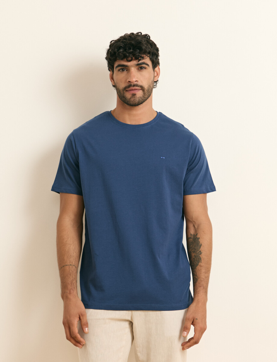 520658 T-SHIRT HARRINGTON LABEL Azul Piedra