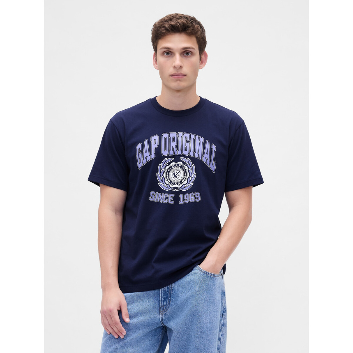 V-FRCH SS GAP VINTAGE GRAPHICS - NEW NAVY 