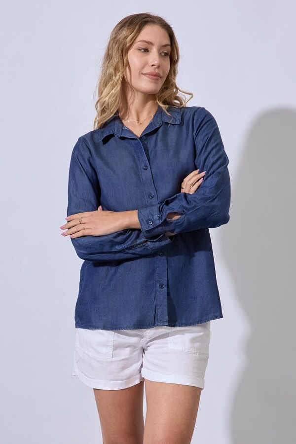 Camisa Tencel JEAN OSCURO