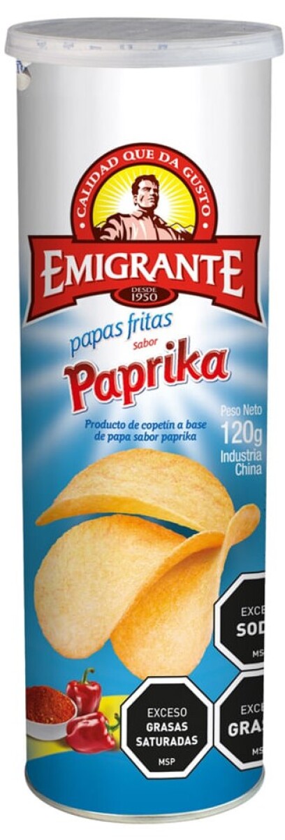 SNACK PAPAS TUBO EMIGRANTE 120G PAPRIKA 