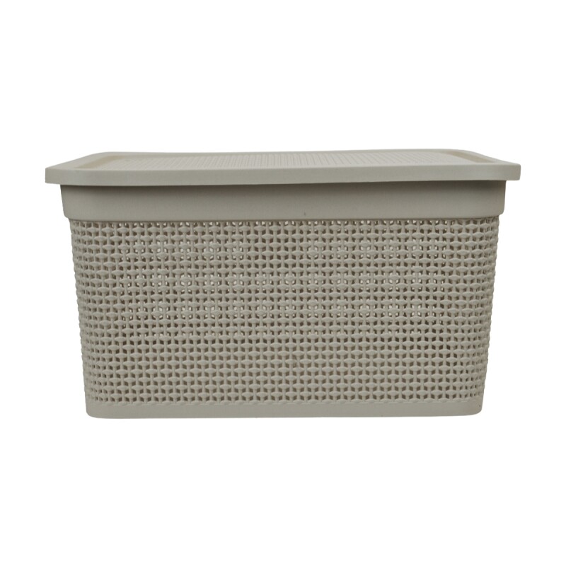 Caja simil ratán 15 lts CAPPUCCINO