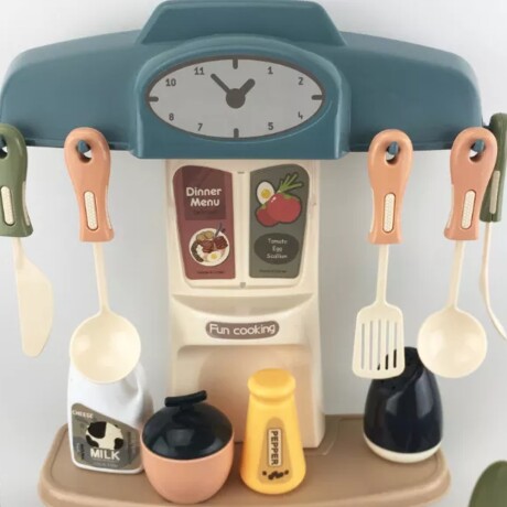 Juego de Cocina Infantil con Sonido, Luz, Agua y 29 Accesorios Azul