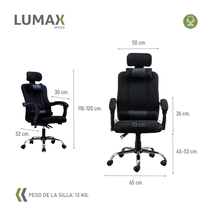 Silla Ejecutiva Lumax Wynn Ergonómica Con Asiento Respaldo Y Reposabrazos Acolchados Negro