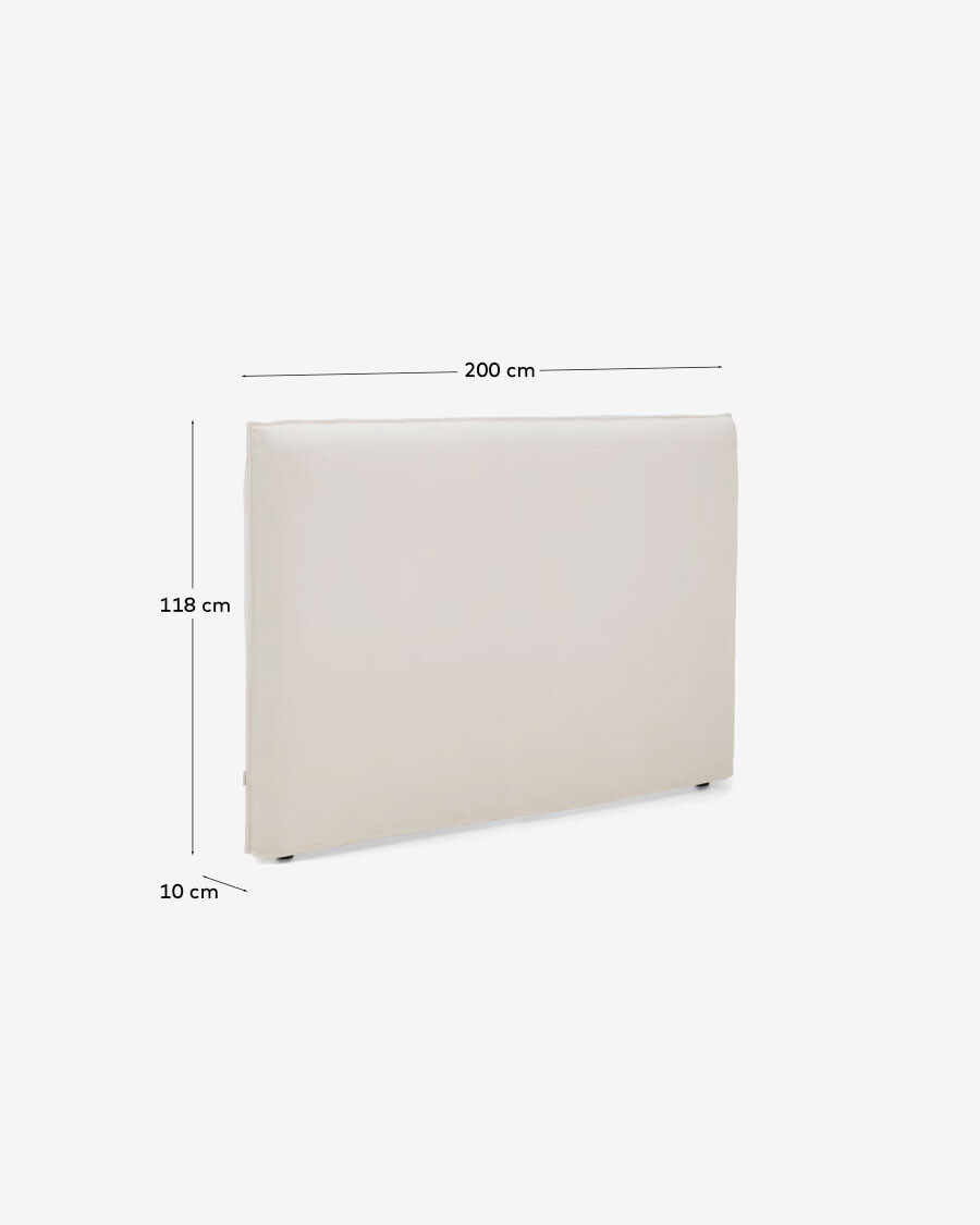 Cabecero desenfundable Jaira de chenilla blanco para cama de hasta 180 cm FSC Mix Credit