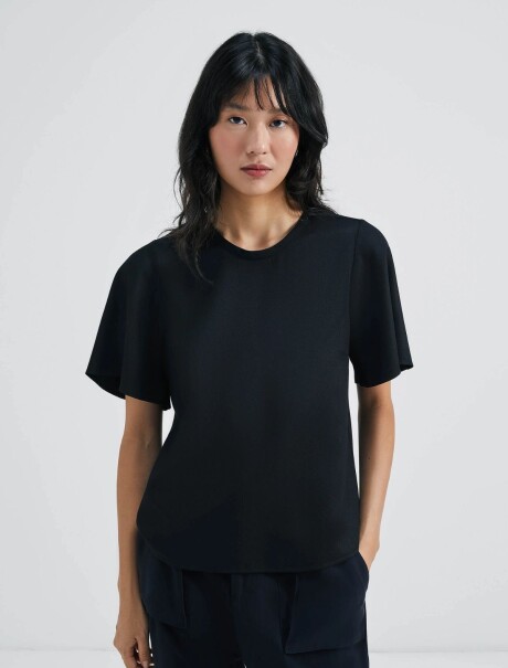BLUSA CON MANGAS EVASÉ NEGRO