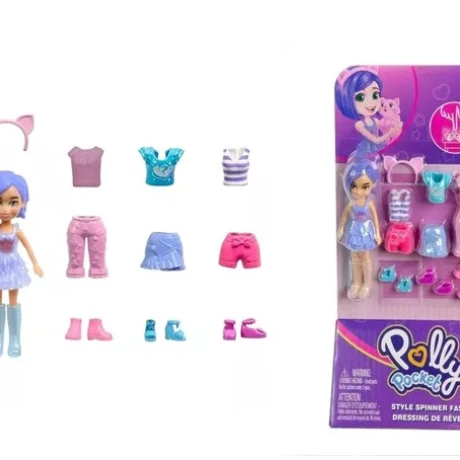 Figura Muñeca Polly Pocket con Tubo de Modas Giratorio 001