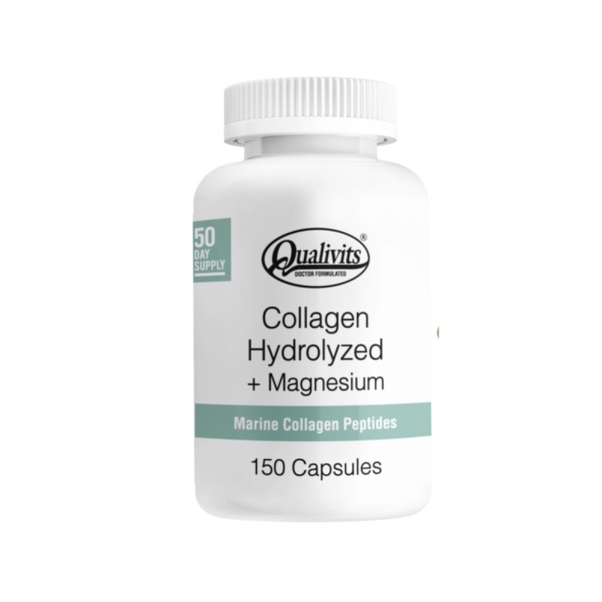 Collagen Hydrolyzed + Magnesium Qualivits 150 Cápsulas. 