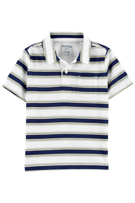 Remera polo de algodón manga corta diseño a rayas Remera polo de algodón manga corta diseño a rayas