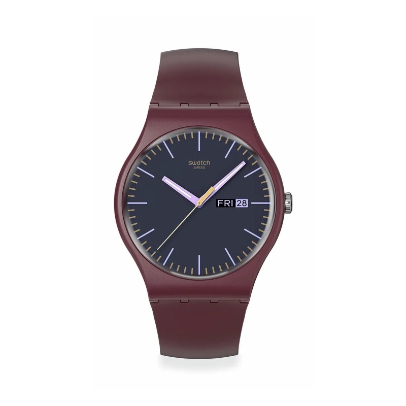 Reloj Swatch SO29R707 Burgundy Berry de silicona Rojo