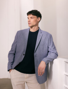 110574 SACO HARRINGTON LABEL Azul Piedra