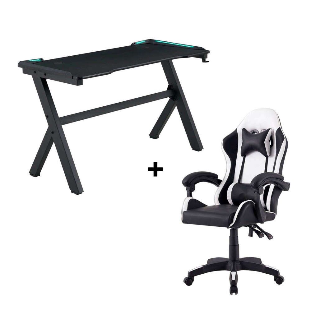 SILLA + ESCRITORIO GAMER LED