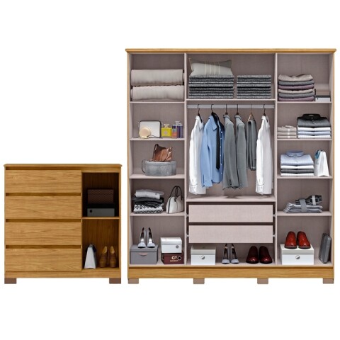 Juego de Dormitorio Sommier Zafiro Black 2 Plazas Ropero Mónaco 4 Puertas y Cómoda Vega 4 Cajones Juego de Dormitorio Sommier Zafiro Black 2 Plazas Ropero Mónaco 4 Puertas y Cómoda Vega 4 Cajones