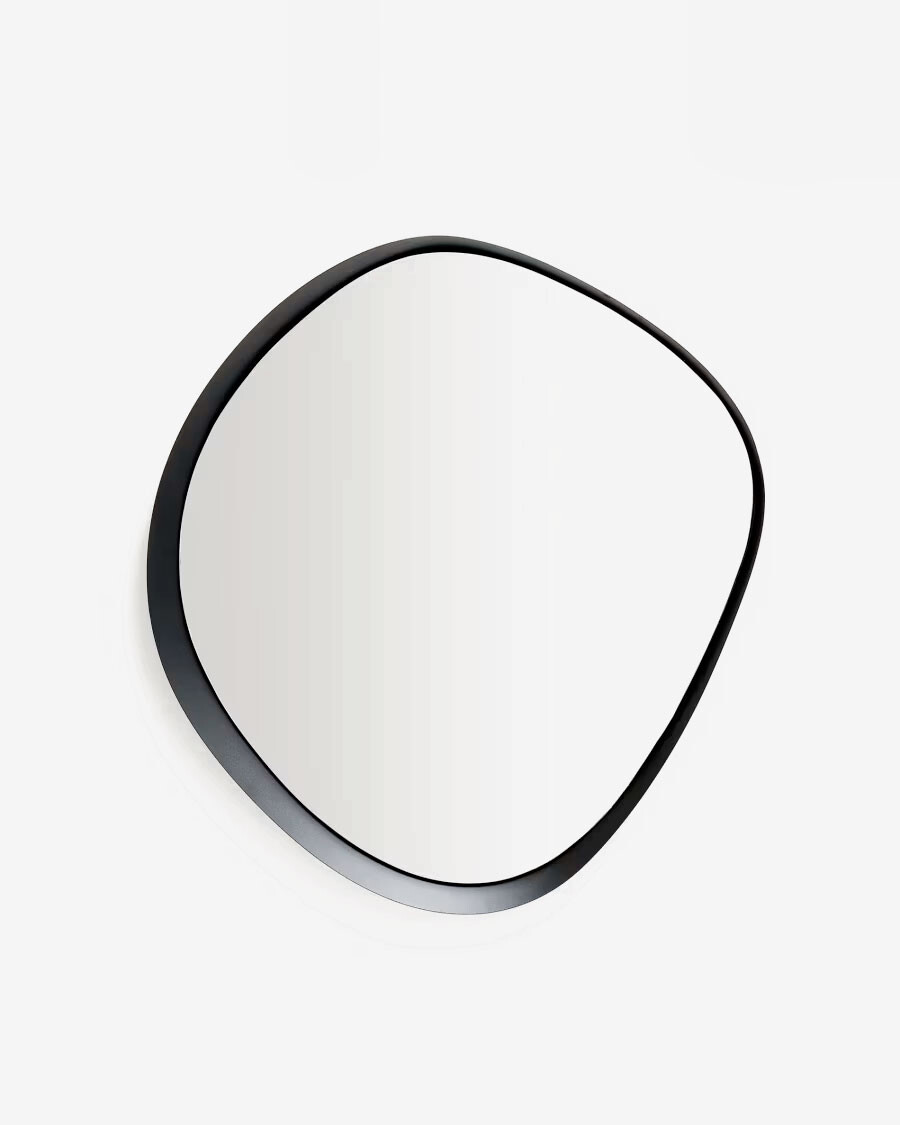 Espejo Tebel de metal negro 67,5 x 74,5 cm