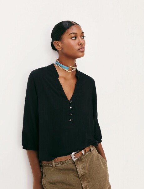 BLUSA MANGA 7/8 NEGRO