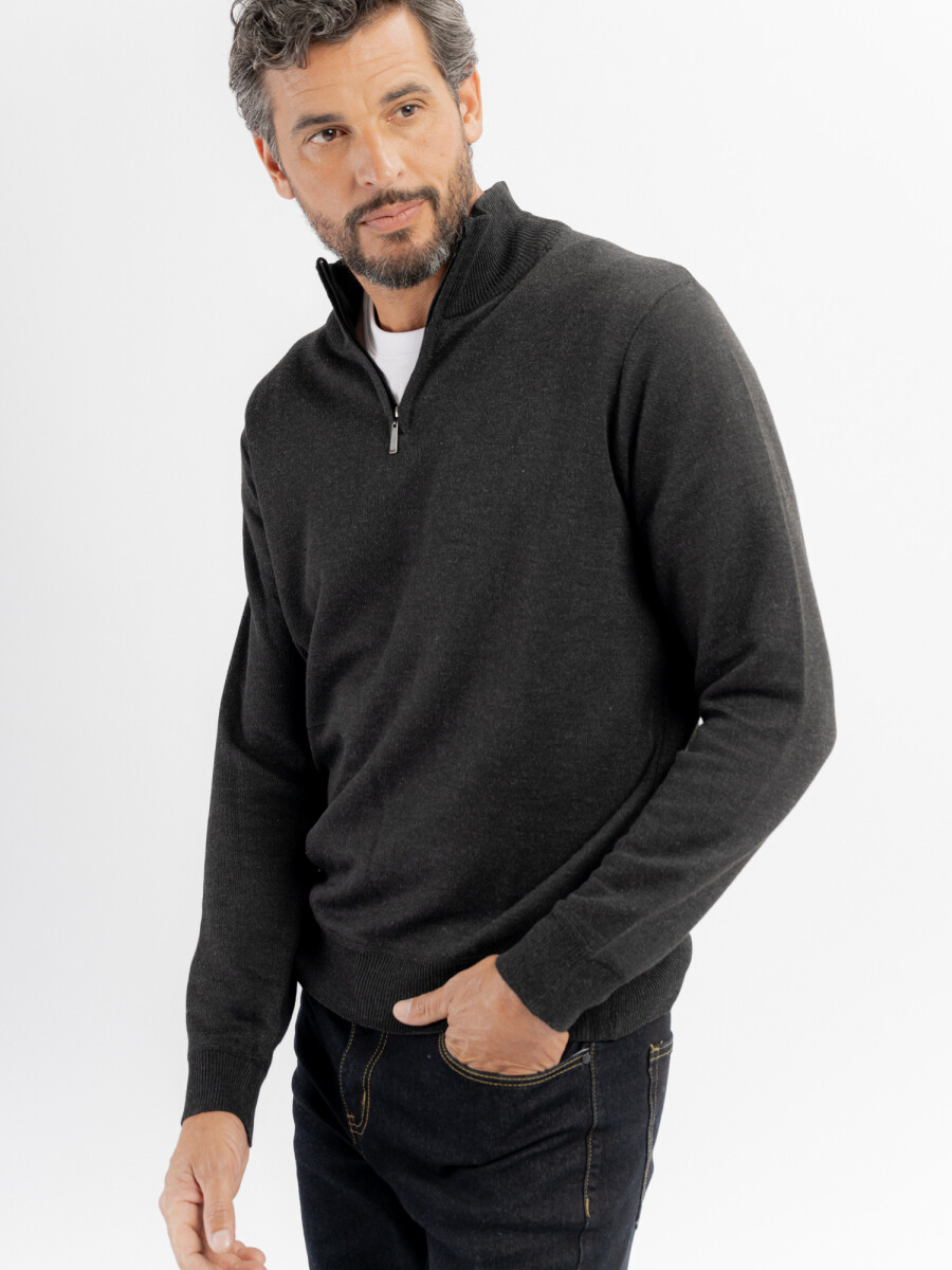 Remera medio cierre Tilo - gris 