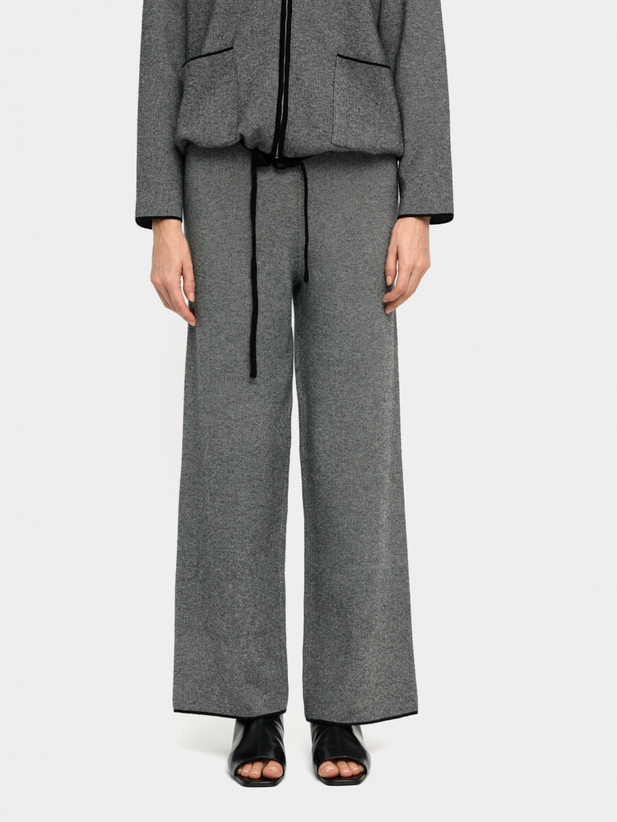 Pantalón De Punto Cintura Elástica gris