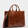 Cartera de Mano Capri En Cuero Liso Cuoio