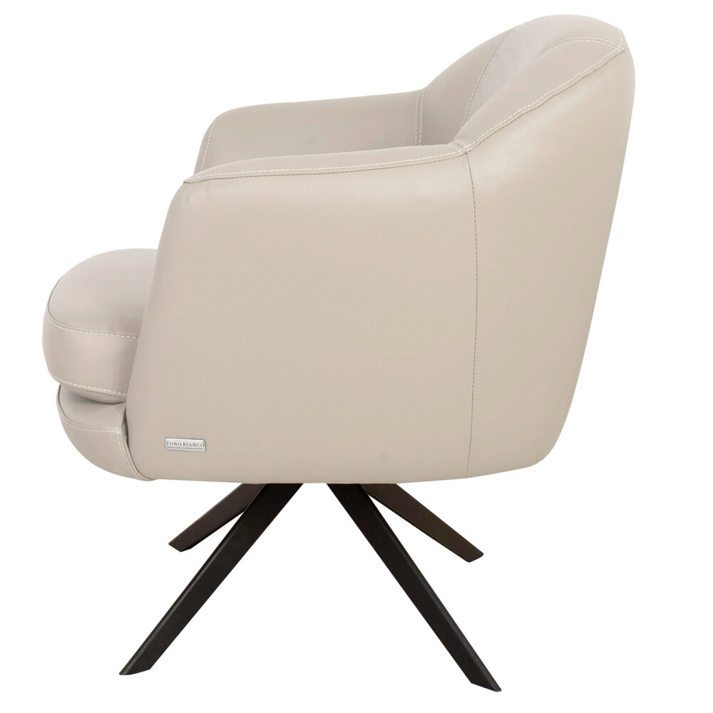 BUTACA GIRATORIA 1 CUERPO CUERO BLANCO 1004 OFFWHITE