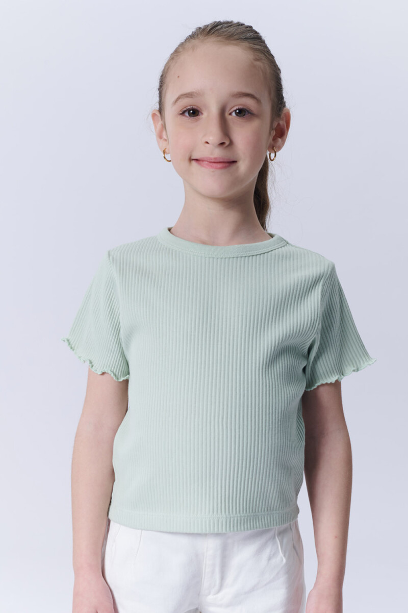 Remera Manga Corta Rib Verde