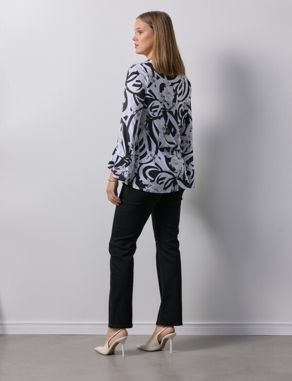 Blusa Printed NEGRO/BLANCO