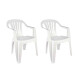 Set x2 Sillas Bela Vista con apoya brazos BLANCO