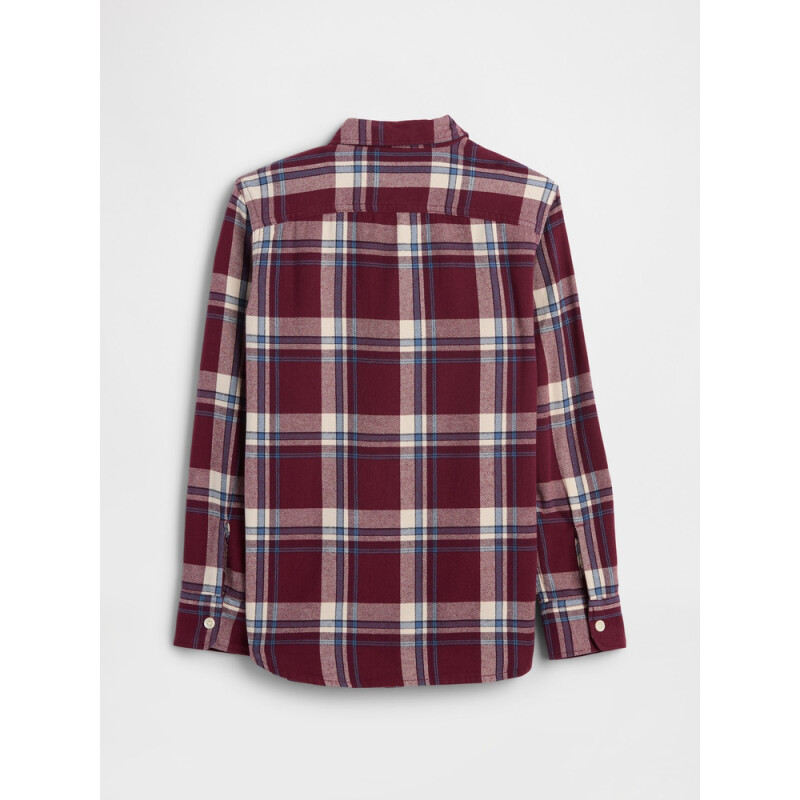 V-LS FLANNEL TUSCAN RED