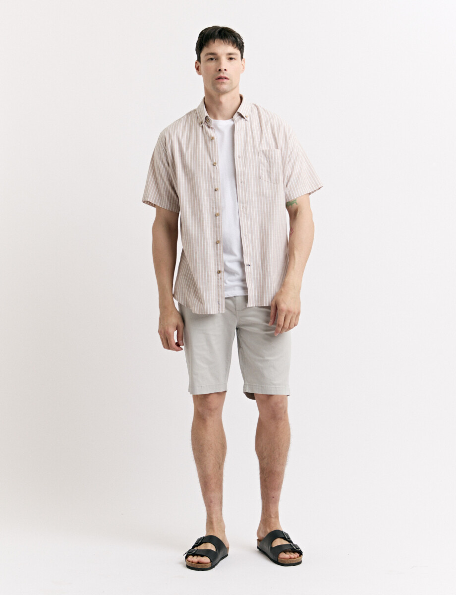 012676 CAMISA HARRY Beige/blanco