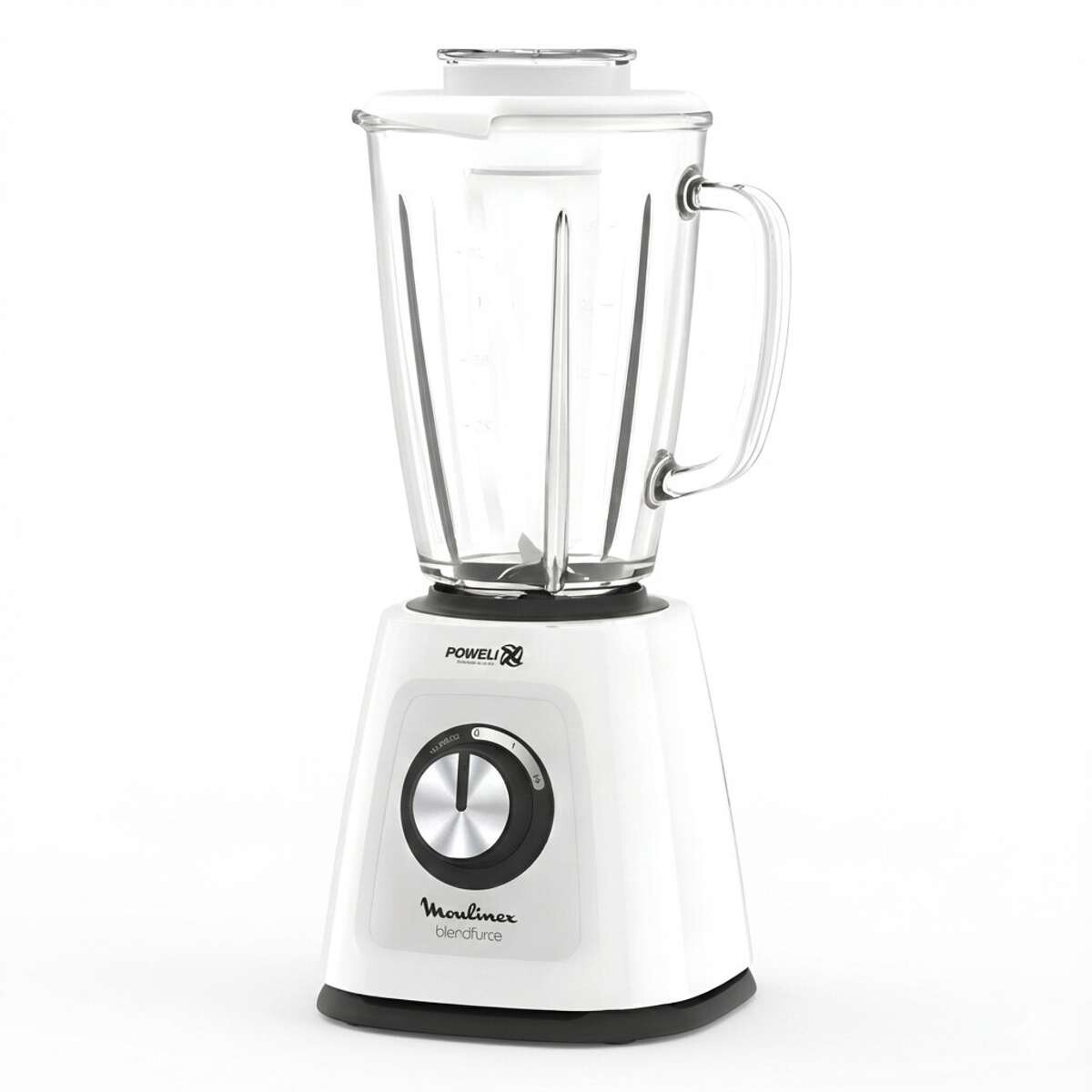 Licuadora Moulinex Blendforce Jarra Vidrio + Vaso 800W - Color Blanco 