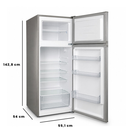 heladera refrigerador con freezer frío humedo 205 litros ACERO INOXIDABLE