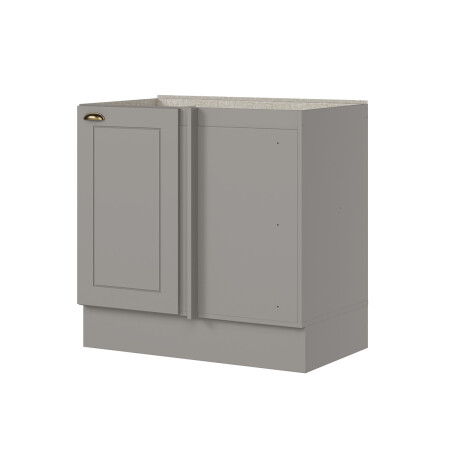 BAJO MESADA ESQUINERO ARMARIO 2 PUERTAS - LÍNEA AMERICANA GRIS