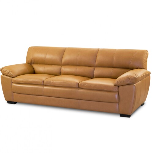 Sillón %100 Cuero - 3 Cuerpos - Premium Camel