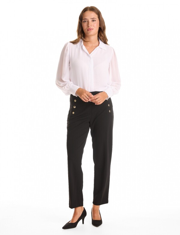 Pantalon En Crepe NEGRO