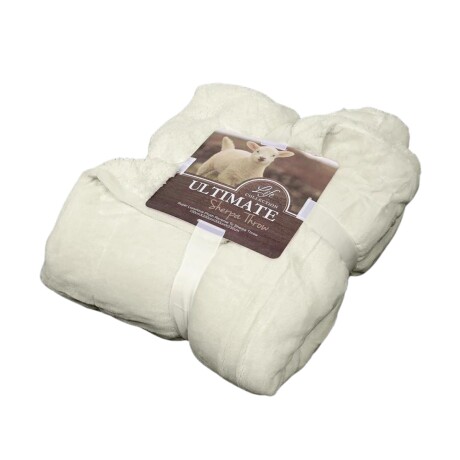 Frazada Polar 1 Plaza con Corderito Ultimate Sherpa Throw CREMA