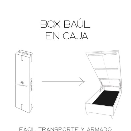 Sommier Baul 1 Plaza HAMPTONS Smartbox Mercury 90x190 Negro