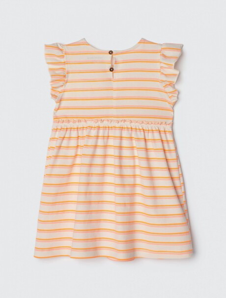 VESTIDO INFANTIL CON RAYAS NARANJA