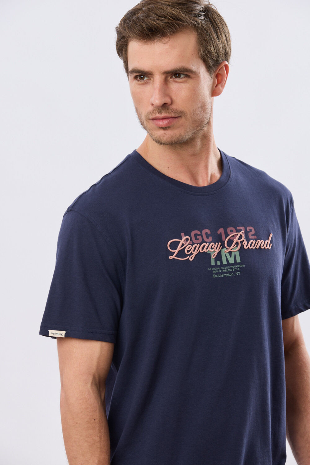 REMERA ESTAMPADA DE ALGODÓN Azul