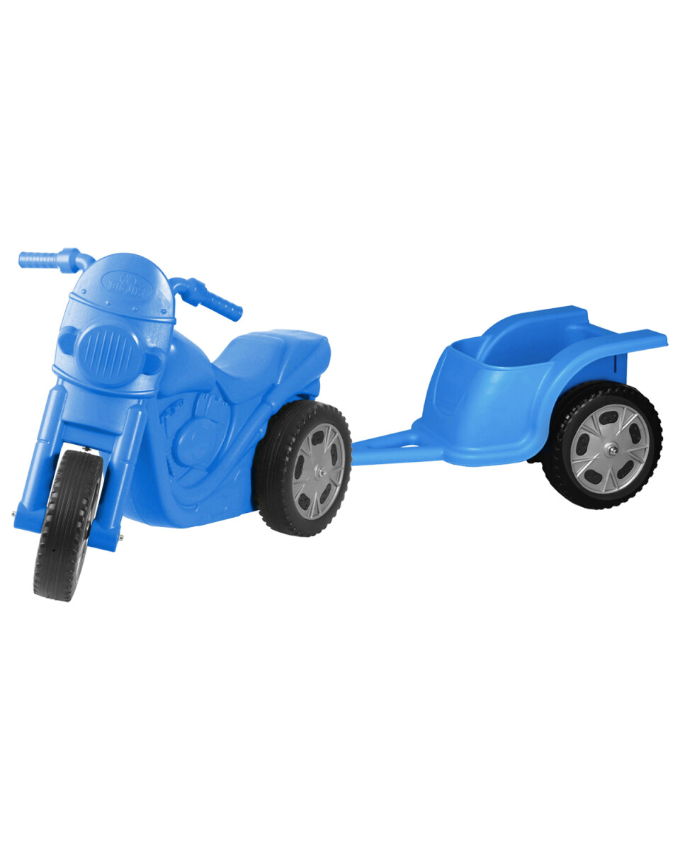 Triciclo moto buggy infantil Big Jim con trailer - Azul 