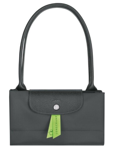 Longchamp -Cartera Longchamp plegable de nylon con cierre y asa larga, Le pliage L Gris